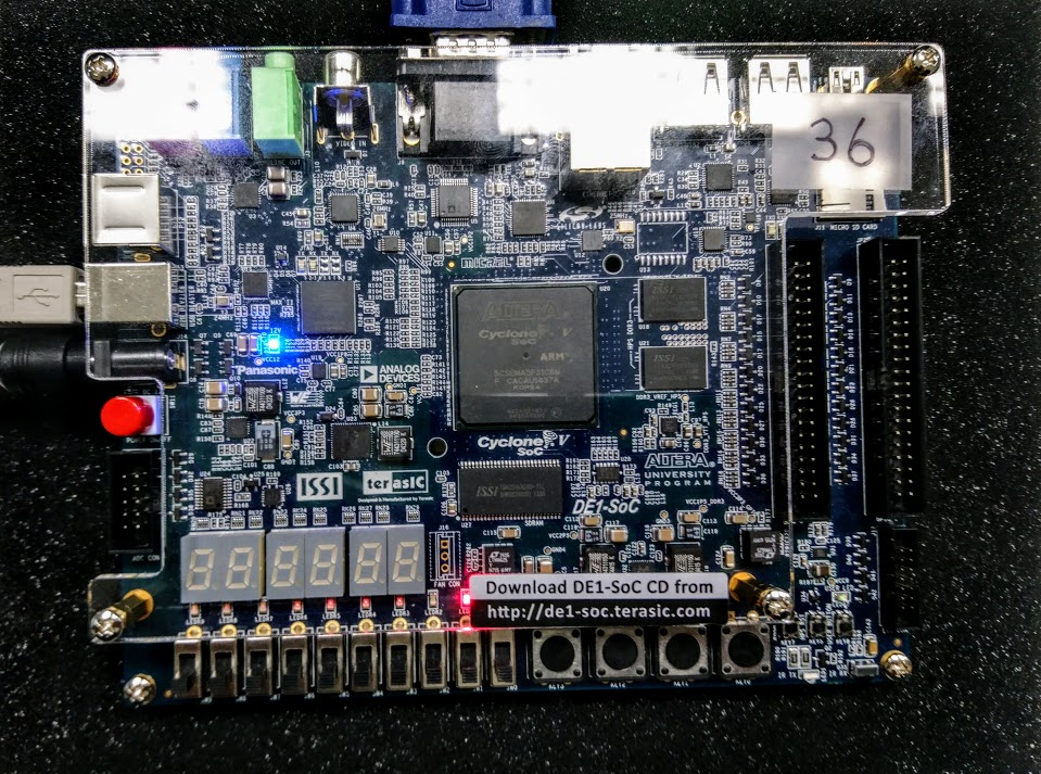 Photo: The FPGA board used in this project for game engine, controls and VGA video output