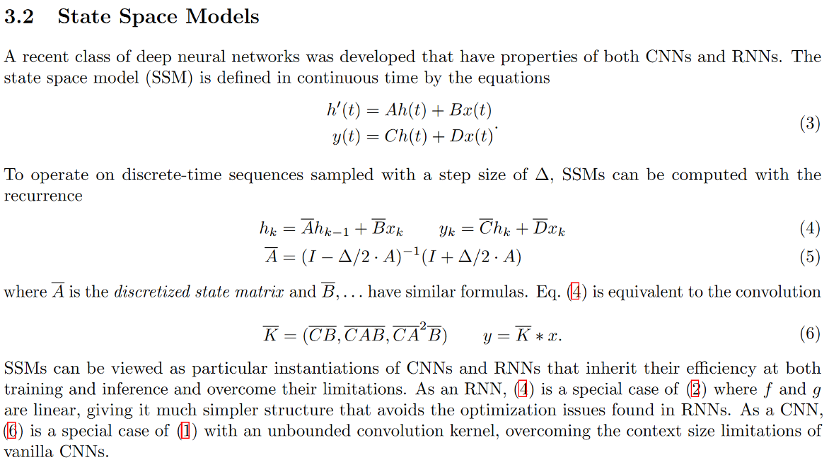 Figure: Mathematical representations of state space models